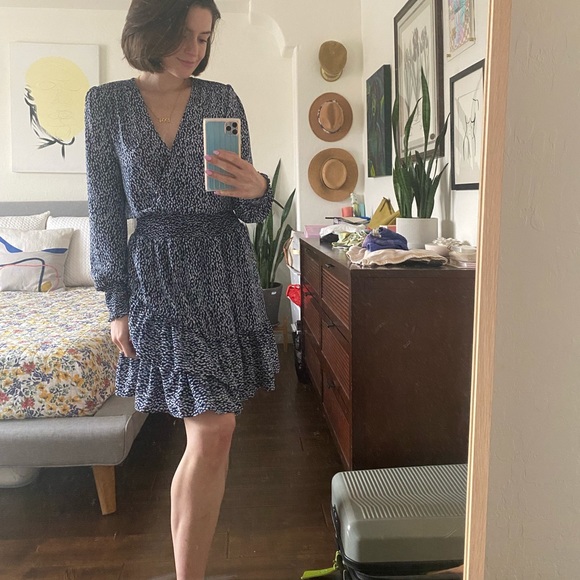 Michael Kors Knee Length Mini Navy White Dress - Picture 5 of 6